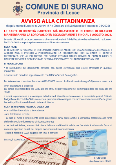 AVVISO ALLA CITTADINANZA