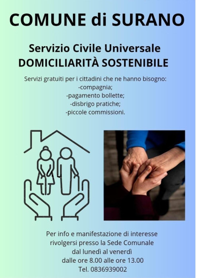 SERVIZIO CIVILE UNIVERSALE- DOMICILIARITà SOSTENIBILE