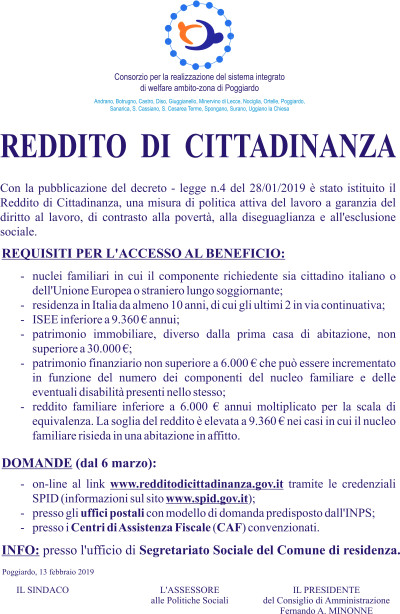 REDDITO DI CITTADINANZA